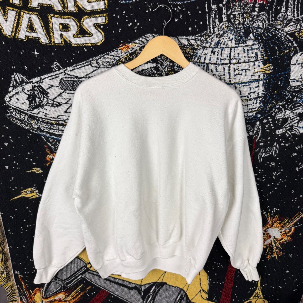 Vintage Hanes Premium Weight Sweatshirt White Heavyweight Crewneck Fleece XL